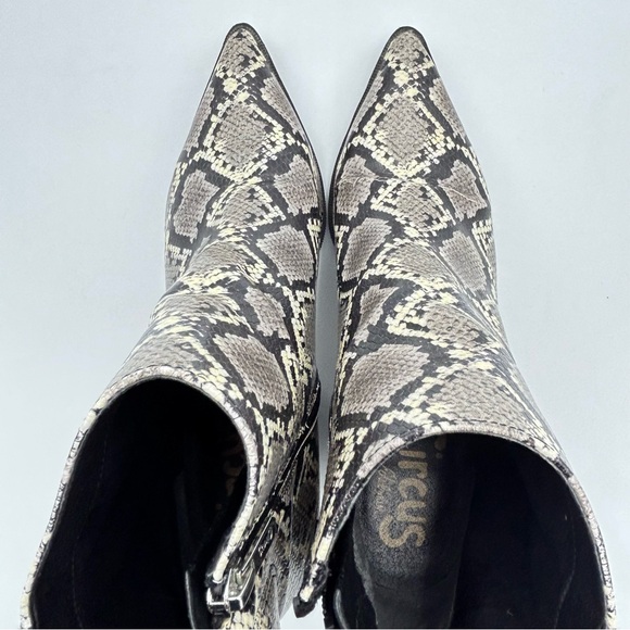 Sam Edelman Cal Ankle Boot Womens US SIze 9M Snake Print Point Toe Zip Festival - Picture 6 of 12